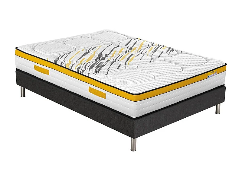 Matelas Rugby + sommier SR15 - 140x190 - Ressorts - Hauteur 29 cm - Ferme