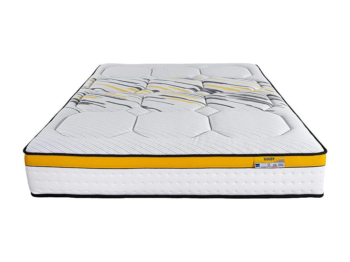 Matelas Rugby + sommier SR15 - 160x200 - Ressorts - Hauteur 29 cm - Ferme
