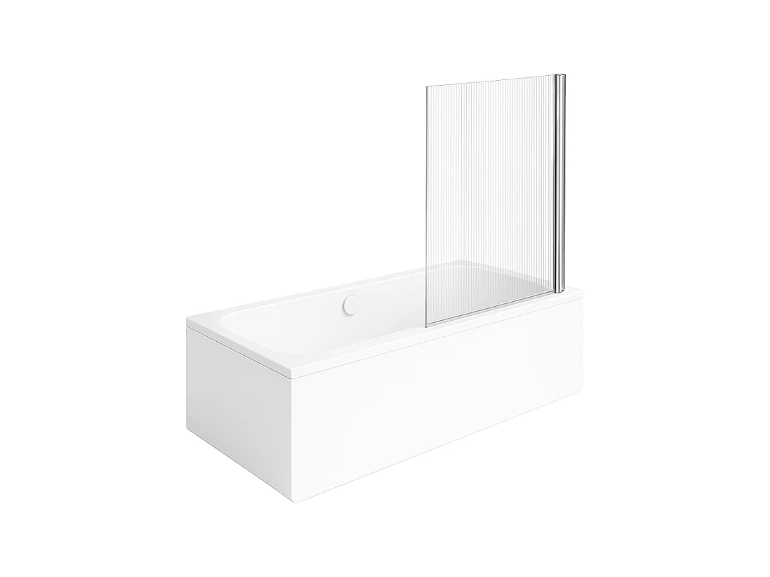 Baignoire droite VILLEROY & BOCH Architectura 150 x 70 cm Blanc + Pare bain droite AURYS Raywall chromé