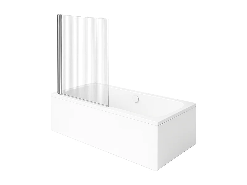 Baignoire droite VILLEROY & BOCH Architectura 170 x 75 cm Blanc + Pare bain gauche AURYS Raywall chromé