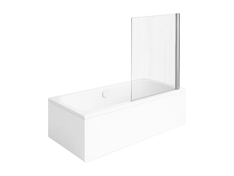 Baignoire droite VILLEROY & BOCH Architectura 180 x 80 cm Blanc + Pare bain droite AURYS Raywall chromé