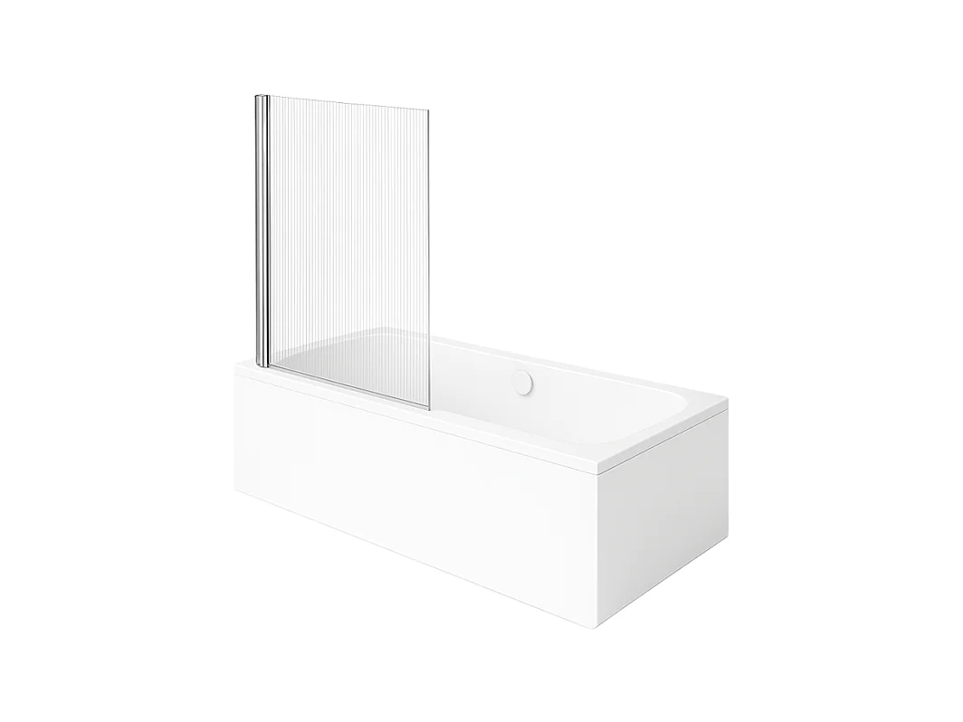 Baignoire droite VILLEROY & BOCH Architectura 180 x 80 cm Blanc + Pare bain gauche AURYS Raywall chromé