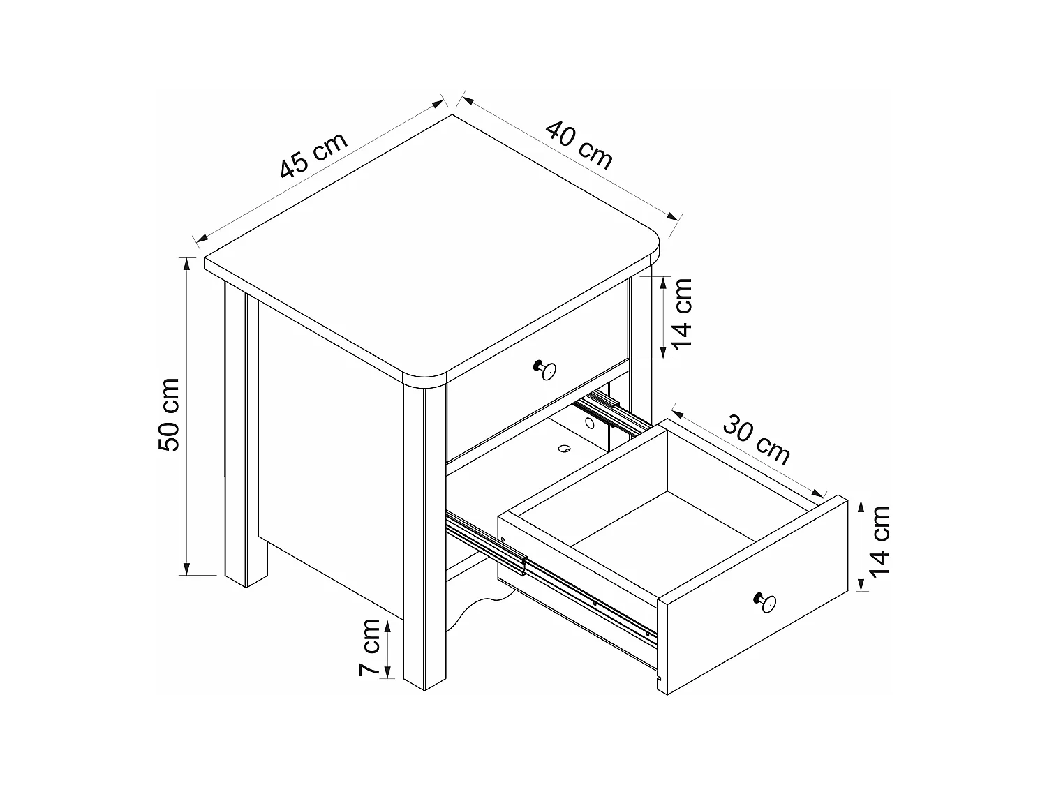 Lot de 2 tables de chevet avec 2 tiroirs - Blanc - ILIZANA
