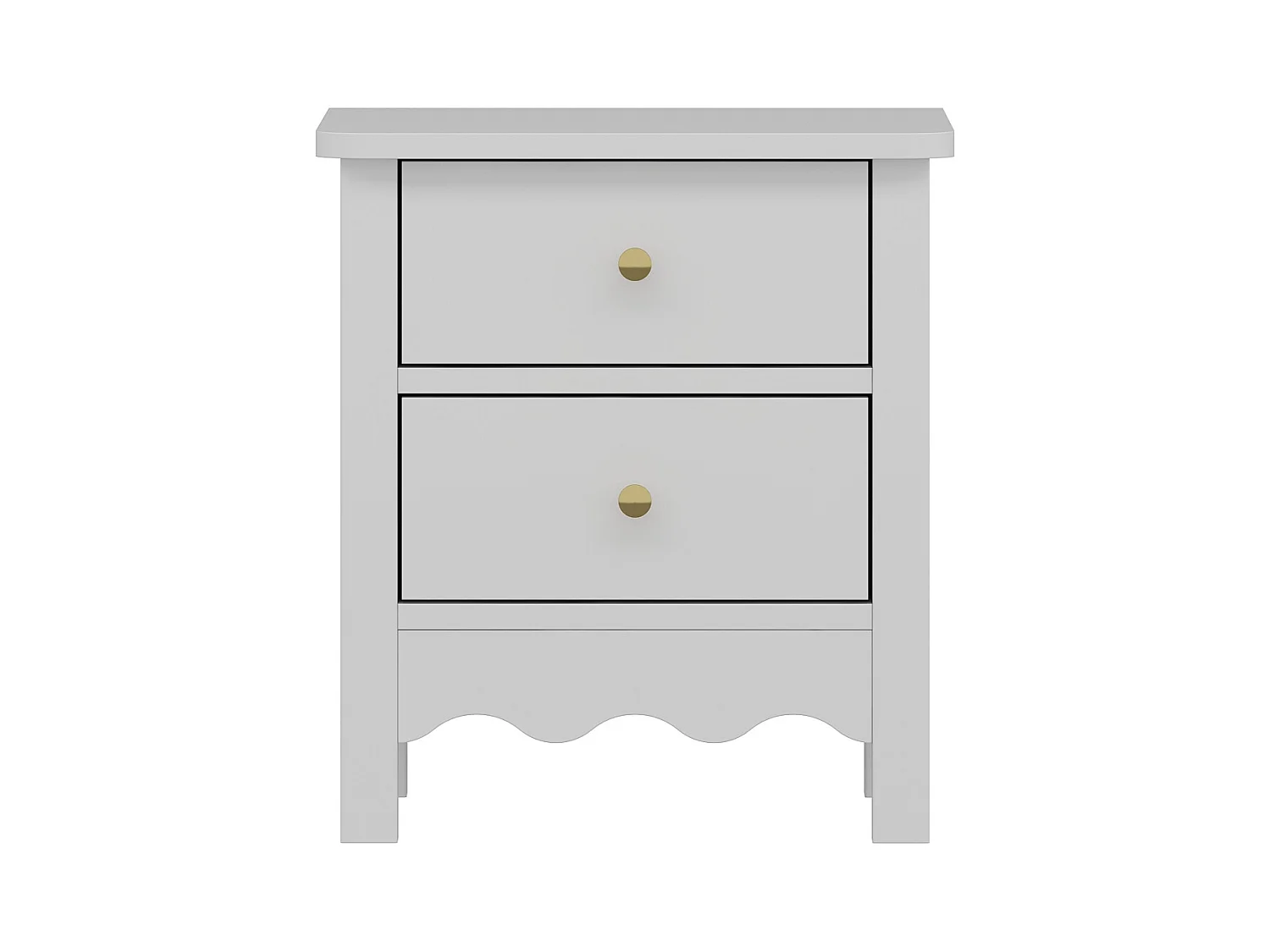 Lot de 2 tables de chevet avec 2 tiroirs - Blanc - ILIZANA