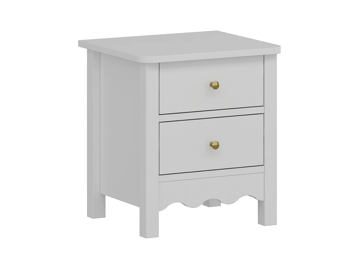 Lot de 2 tables de chevet avec 2 tiroirs - Blanc - ILIZANA