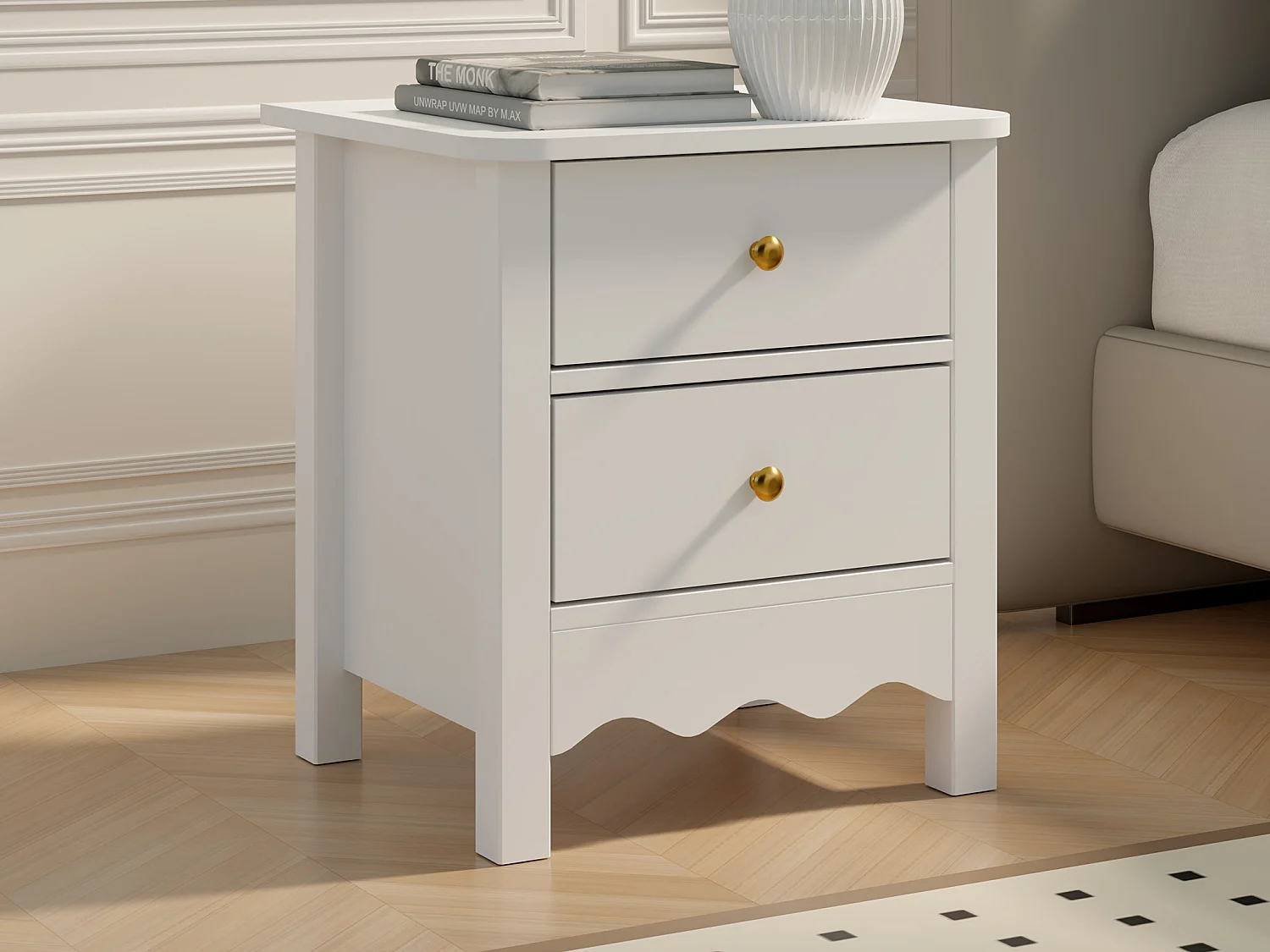 Set van 2 nachtkastjes met 2 lades - Wit - ILIZANA