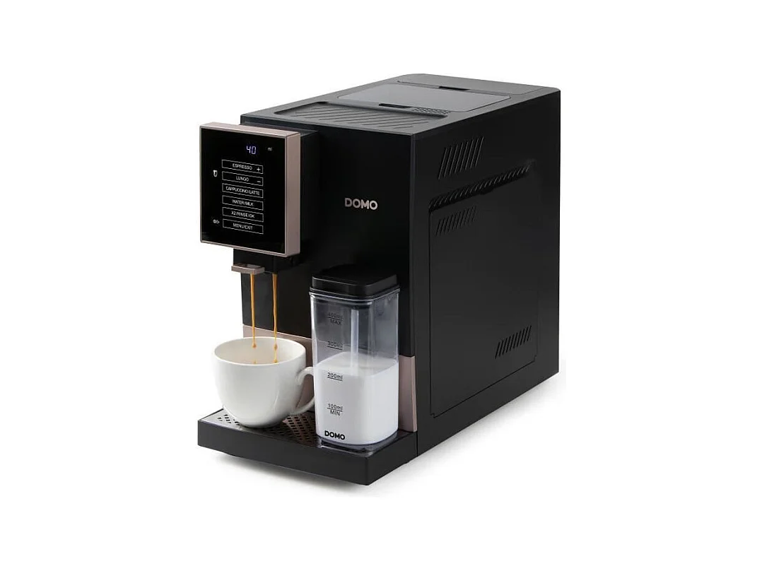 Machine a expresso automatique avec broyeur - DOMO - DO743K - 1350 W - 19 bar - 125 g café - Noir