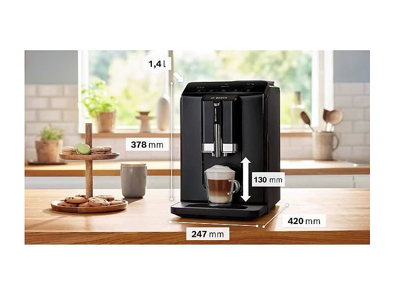 Machine a café broyeur expresso - BOSCH - TIE20119 Serie 2 - 1300 W - 250 g de grains - 1,4 L - Noir