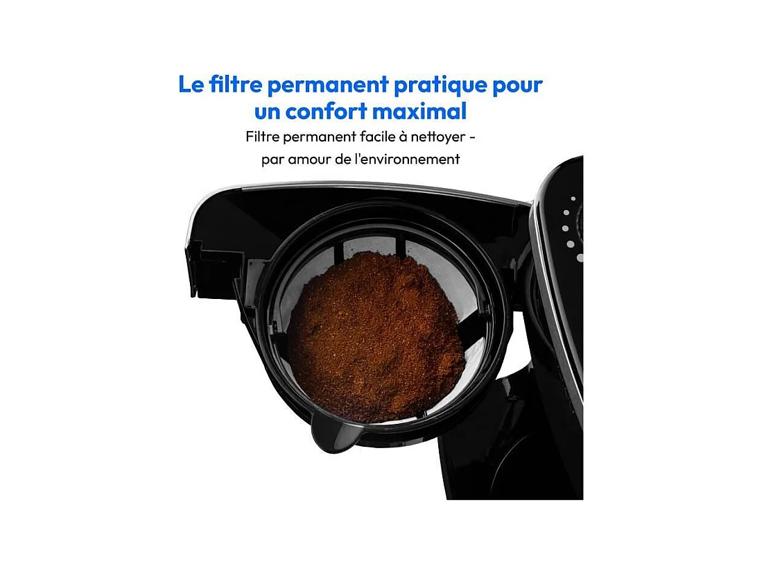 Cafetiere Filtre Digitale Isotherme avec Broyeur - MEDION - 1000W - 1,0L - Noir
