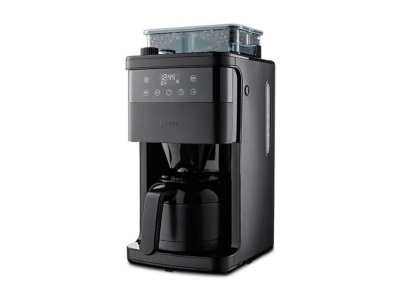 Cafetiere Filtre Digitale Isotherme avec Broyeur - MEDION - 1000W - 1,0L - Noir