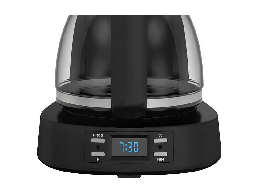 TEFAL Cafetiere filtre inox programmable 1,2L, 8 a 12 tasses, Ecran Led, Filtre permanent, Maintien au chaud, Equinox CM520D10