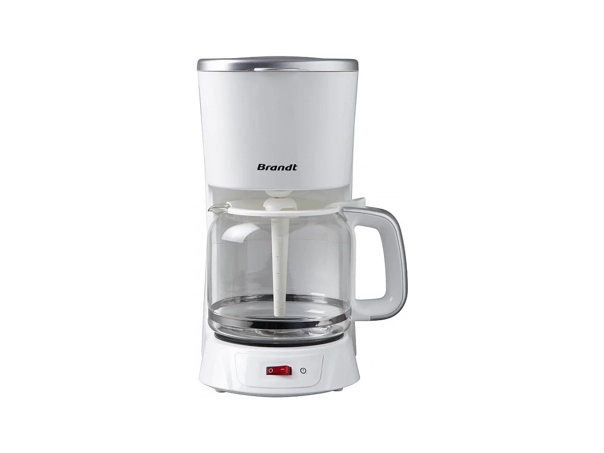 Cafetera eléctrica - Blanca y Plata - 1,8 L - 1100 W - 18 tazas