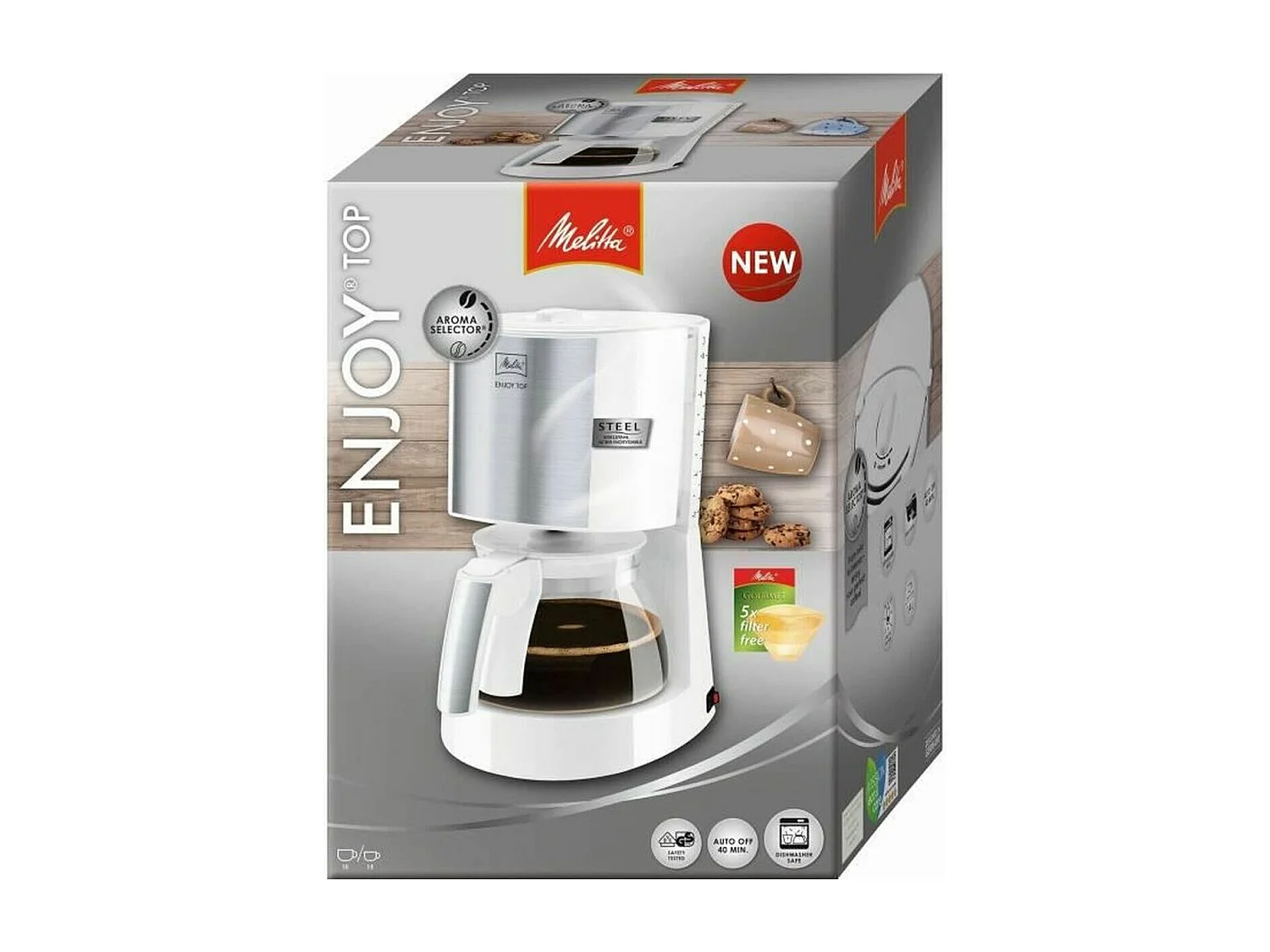 Cafetera de filtro Blanco/Acero cepillado