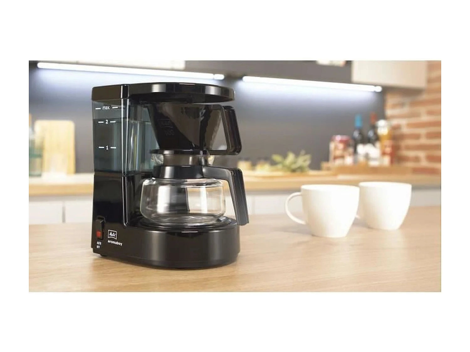 Cafetera negra - 2 tazas - 500W