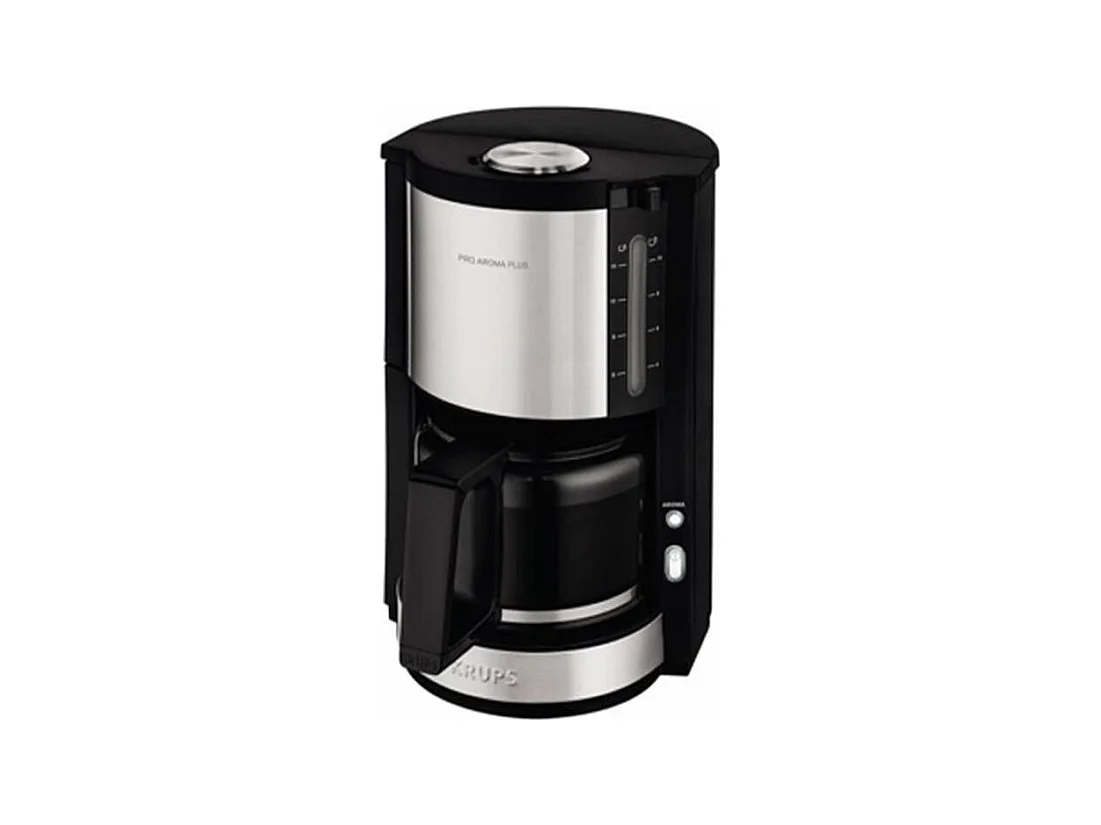 KRUPS KM321010 Pro Aroma Plus Cafetiere filtre electrique, 1,25 L soit 15 tasses, Machine a cafe, Noir et inox