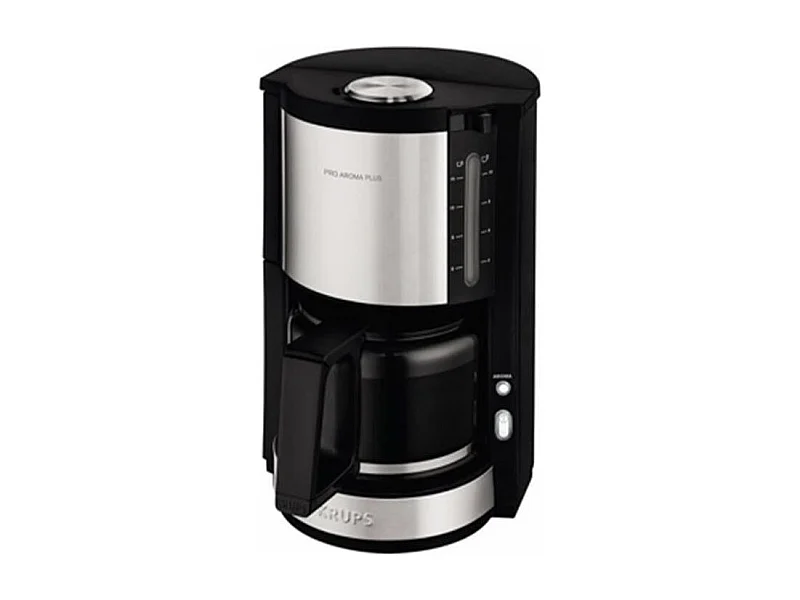 KRUPS KM321010 Pro Aroma Plus Cafetiere filtre electrique, 1,25 L soit 15 tasses, Machine a cafe, Noir et inox