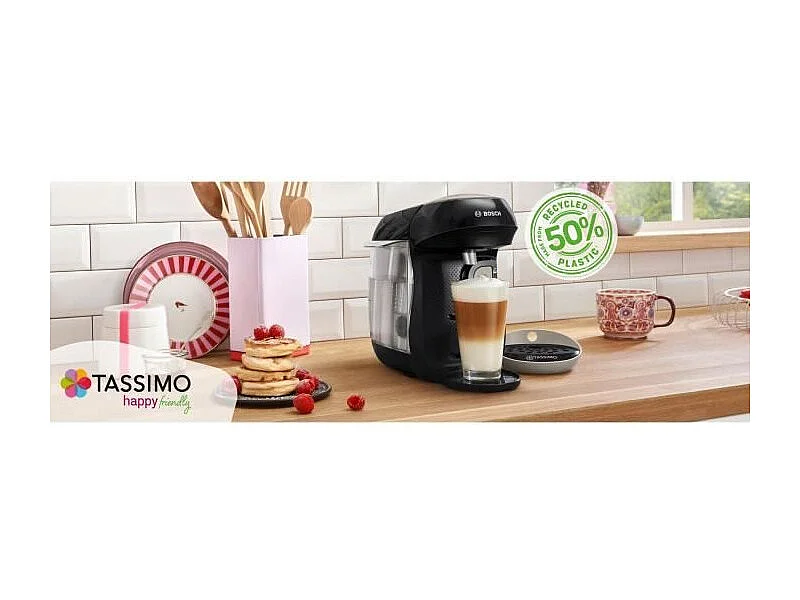 Machine a café - BOSCH - TAS109E - Tassimo Happy - 1400 W - 0,7 L - Creme / Noir