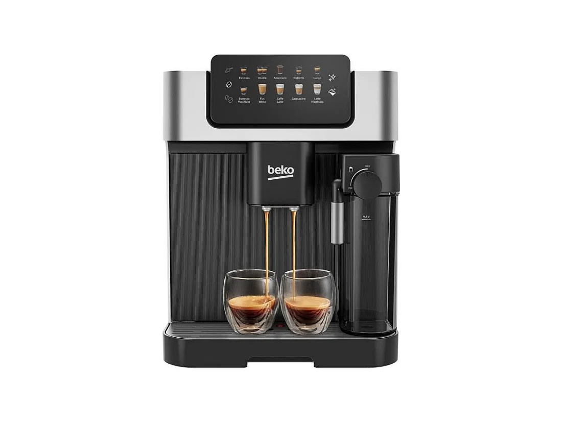 Machine a café avec broyeur - BEKO - CEG7304X - 1350 W - 19 bars - Écran tactile couleur