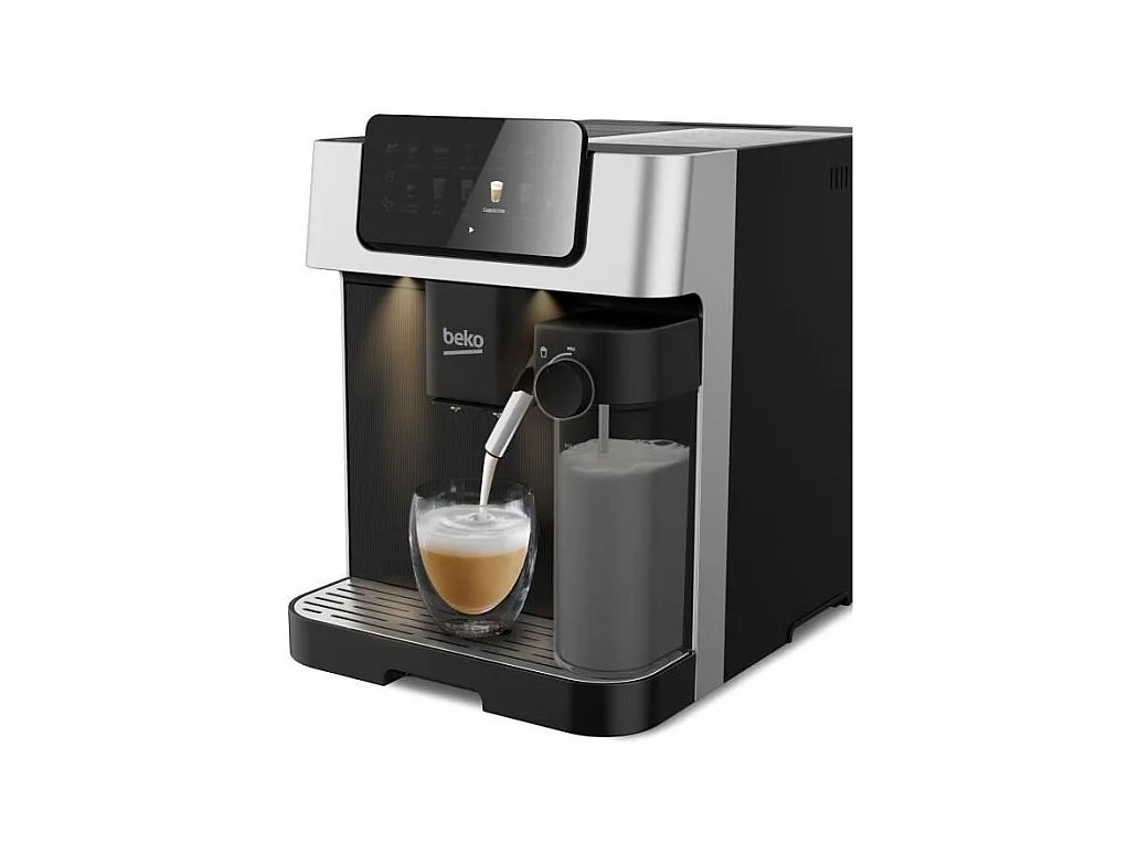 Machine a café avec broyeur - BEKO - CEG7304X - 1350 W - 19 bars - Écran tactile couleur