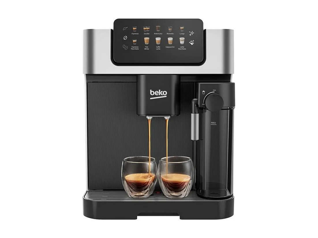 Machine a café avec broyeur - BEKO - CEG7304X - 1350 W - 19 bars - Écran tactile couleur