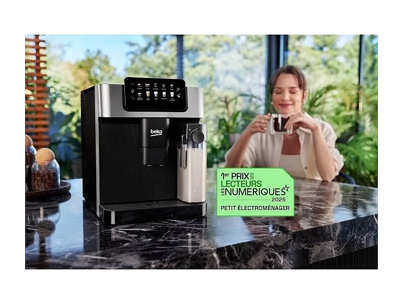 Machine a café avec broyeur - BEKO - CEG7304X - 1350 W - 19 bars - Écran tactile couleur