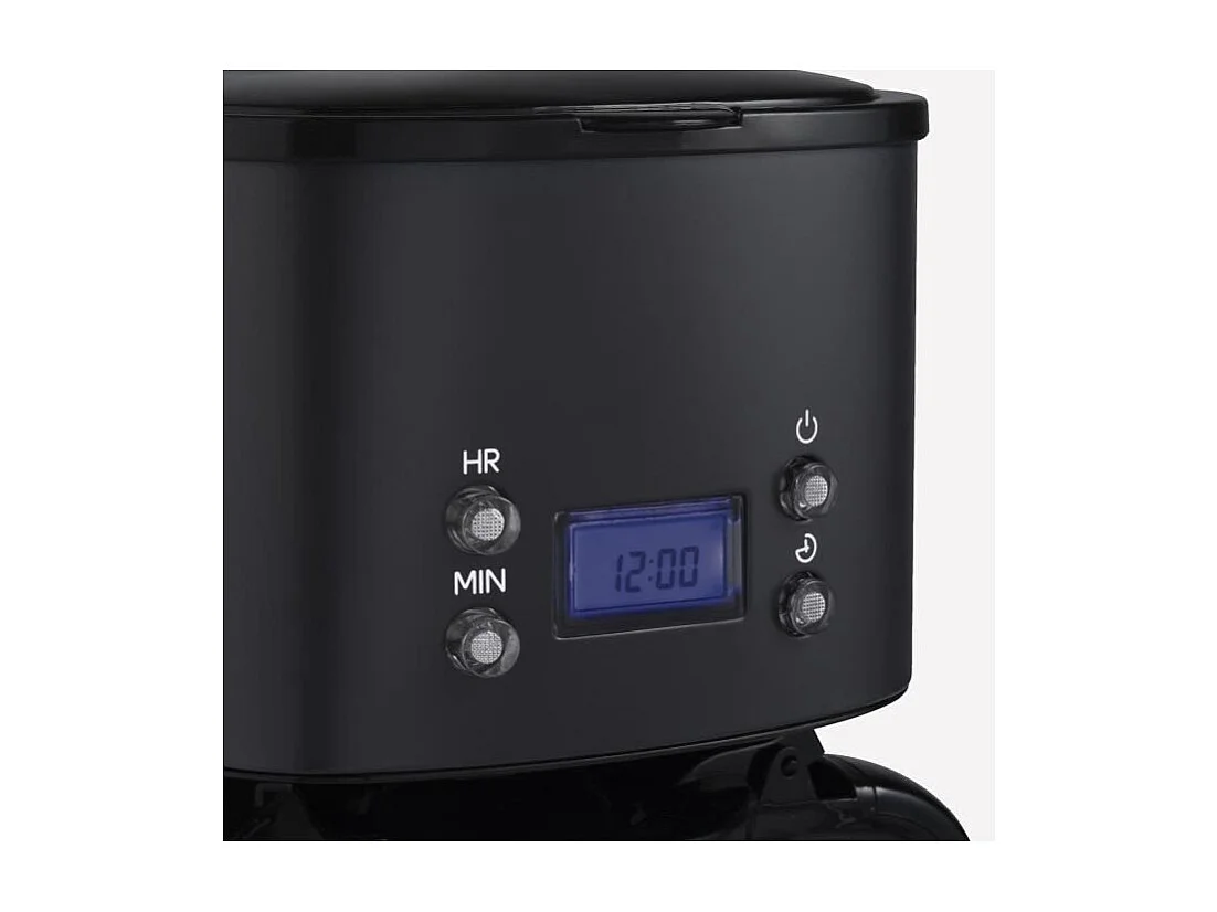 Cafetiere programmable - HKoeNIG - MG32 - 1,5 L (12 tasses) - 1000 W - Ecran LCD - Maintien au chaud - Noir et acier inoxydable
