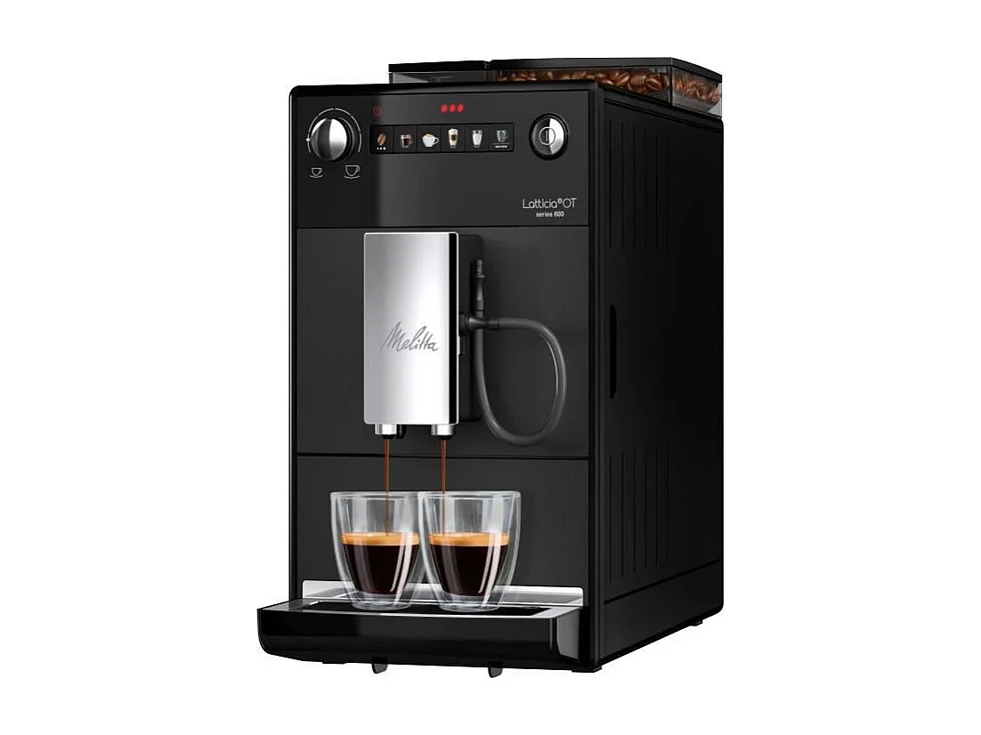 Machine a café - MELITTA - Latticia OT - Réservoir d'eau 1,5 L - Réservoir a grains 250 g - 1450 W - Noir mat