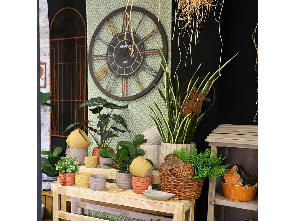 Médaillon "Lapins" à piquer en métal rouillé Ø.28 x Ht.78 cm