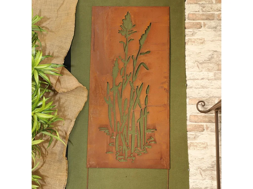Treillis jardin extérieur plantes grimpantes métal rouillé 48 x 100 cm