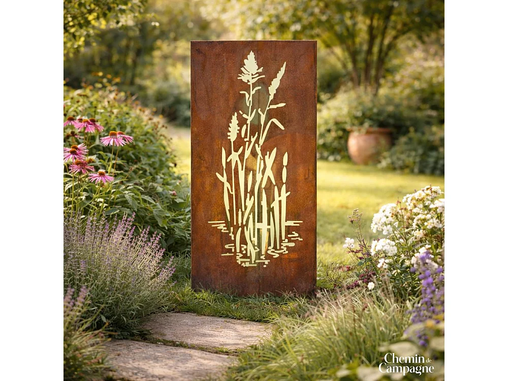 Treillis jardin extérieur plantes grimpantes métal rouillé 48 x 100 cm