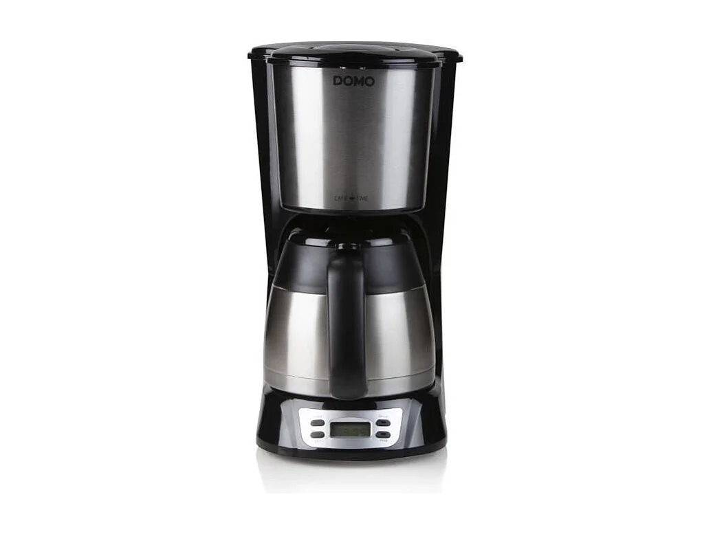 Cafetiere filtre - DOMO - DO709K - 1000 W - 1 L - 8 tasses - Ecran LCD - Minuteur 24 h - Acier inoxydable