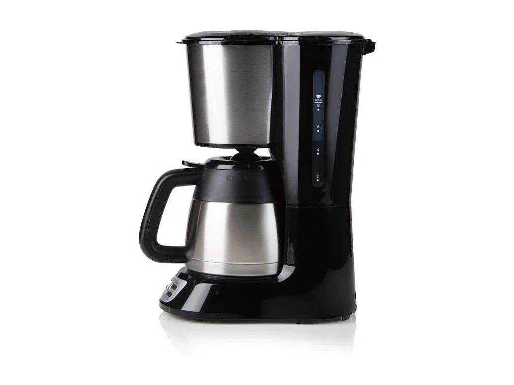Cafetiere filtre - DOMO - DO709K - 1000 W - 1 L - 8 tasses - Ecran LCD - Minuteur 24 h - Acier inoxydable