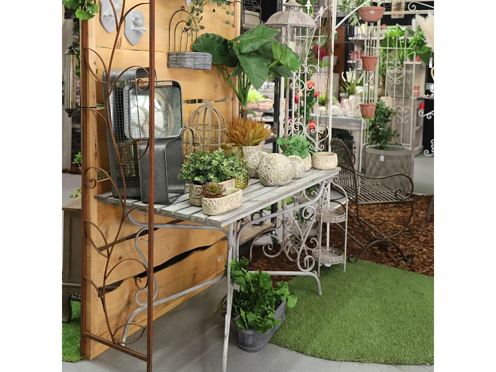 Jardinière ovale en ciment vieilli effet carrelage bordeaux L.26,5 x l.13 x Ht.9,5 cm