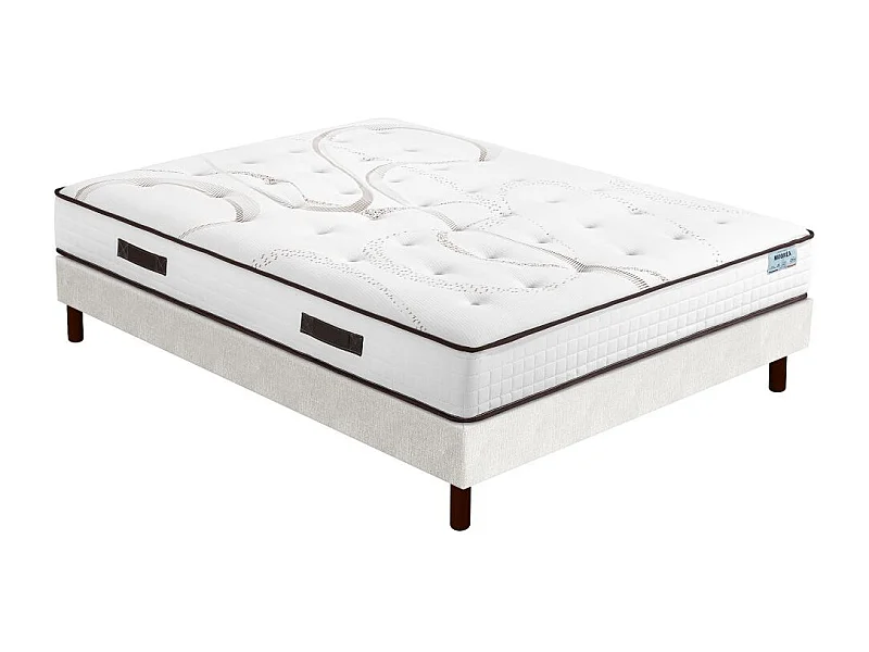 Matelas Moorea + sommier SR15 - 160x200 - Mousse - Hauteur 25 cm - Soutien ferme