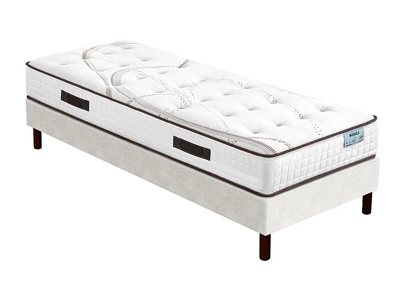 Matelas Moorea + sommier SR15 - 90x190 - Mousse - Hauteur 25 cm - Soutien ferme