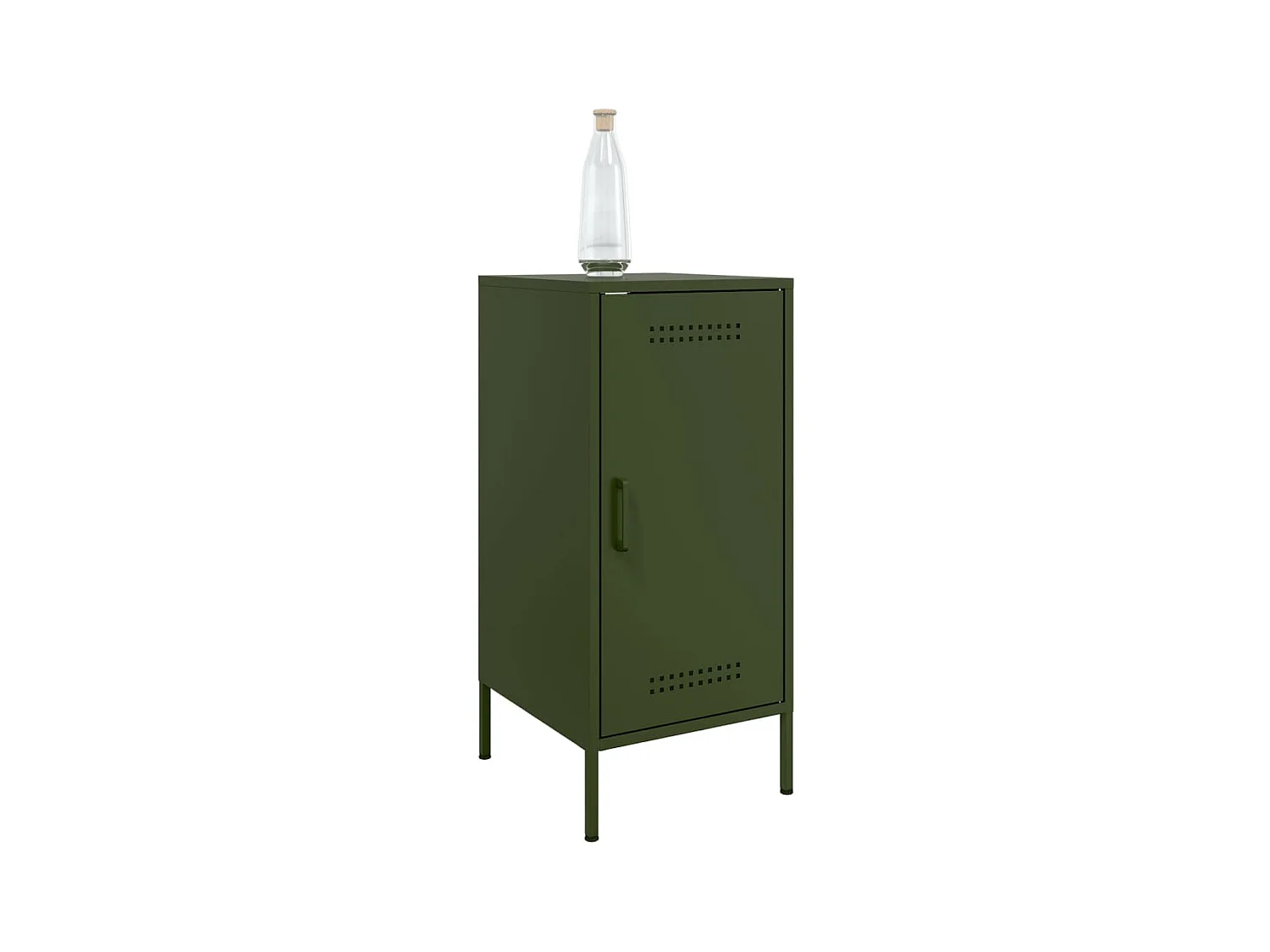 Buffets 2 pcs vert olive 36x39x79 cm acier