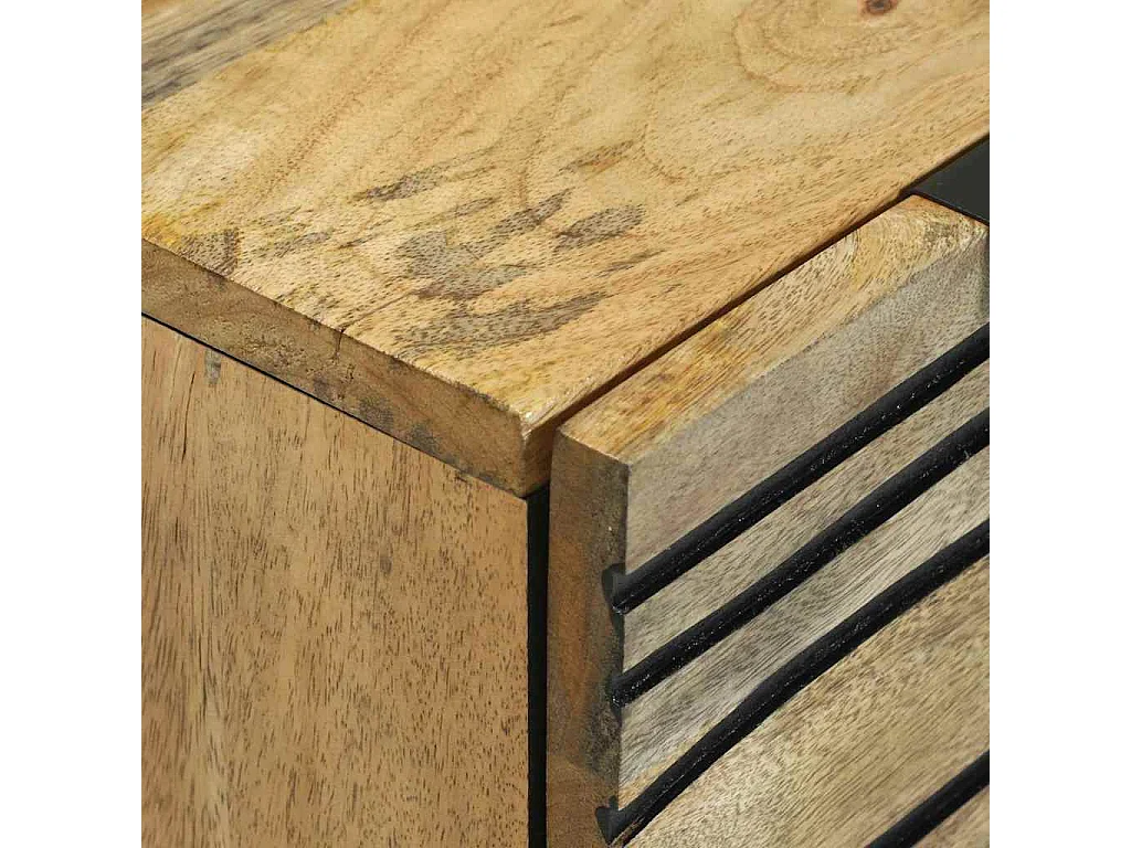 Aparadores con cajón con almacenaje 2 piezas Marrón Medio Madera maciza de mango