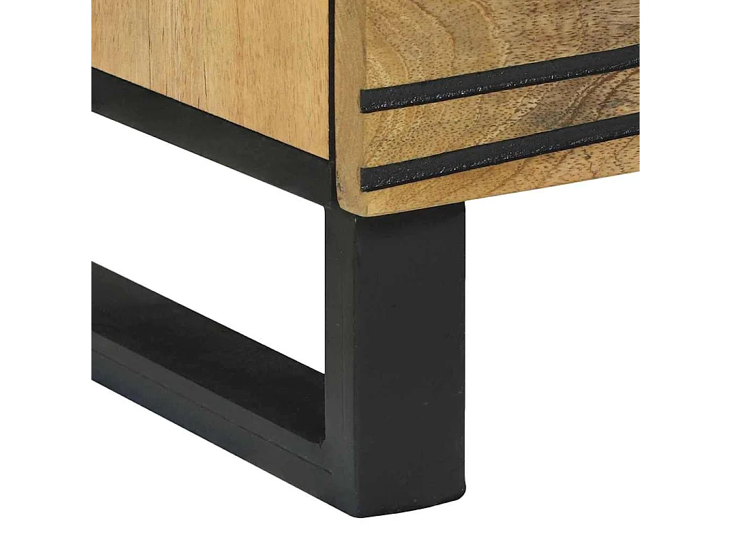 Aparadores con cajón con almacenaje 2 piezas Marrón Medio Madera maciza de mango