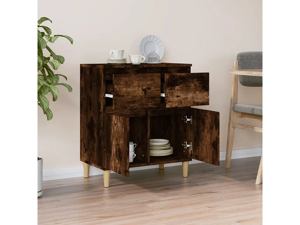 Buffet Chêne fumé 60x35x70 cm Bois d'ingénierie