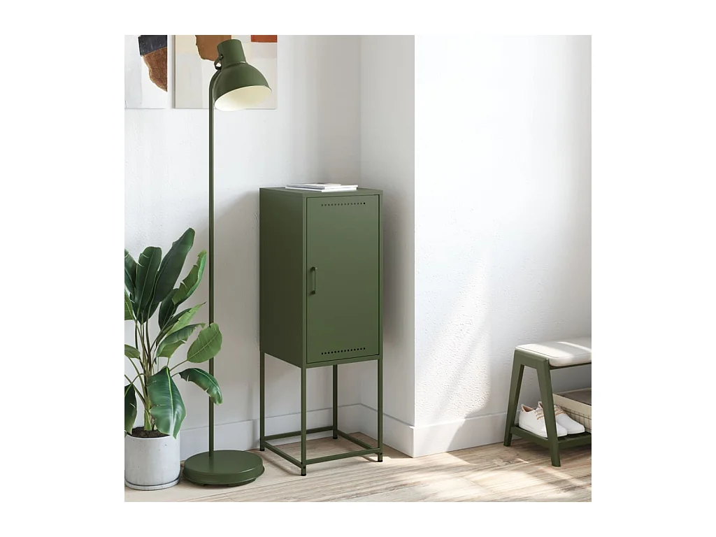 Olivgrünes Sideboard 36x39x107 cm Stahl