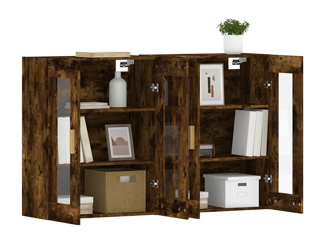 Pensili a 2 pezzi, rovere affumicato, legno ingegnerizzato