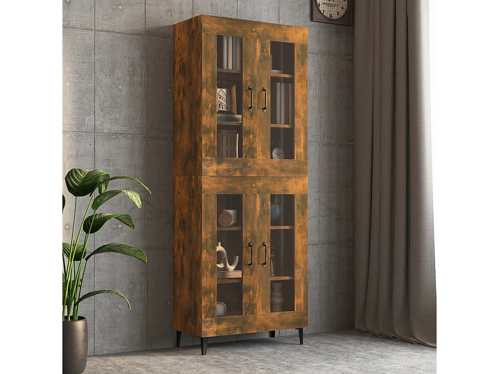 Mobiletto pensile in rovere affumicato 69,5x34x90 cm