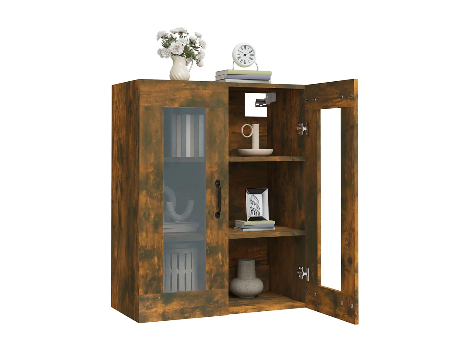 Armoire murale suspendue Chêne fumé 69,5x34x90 cm