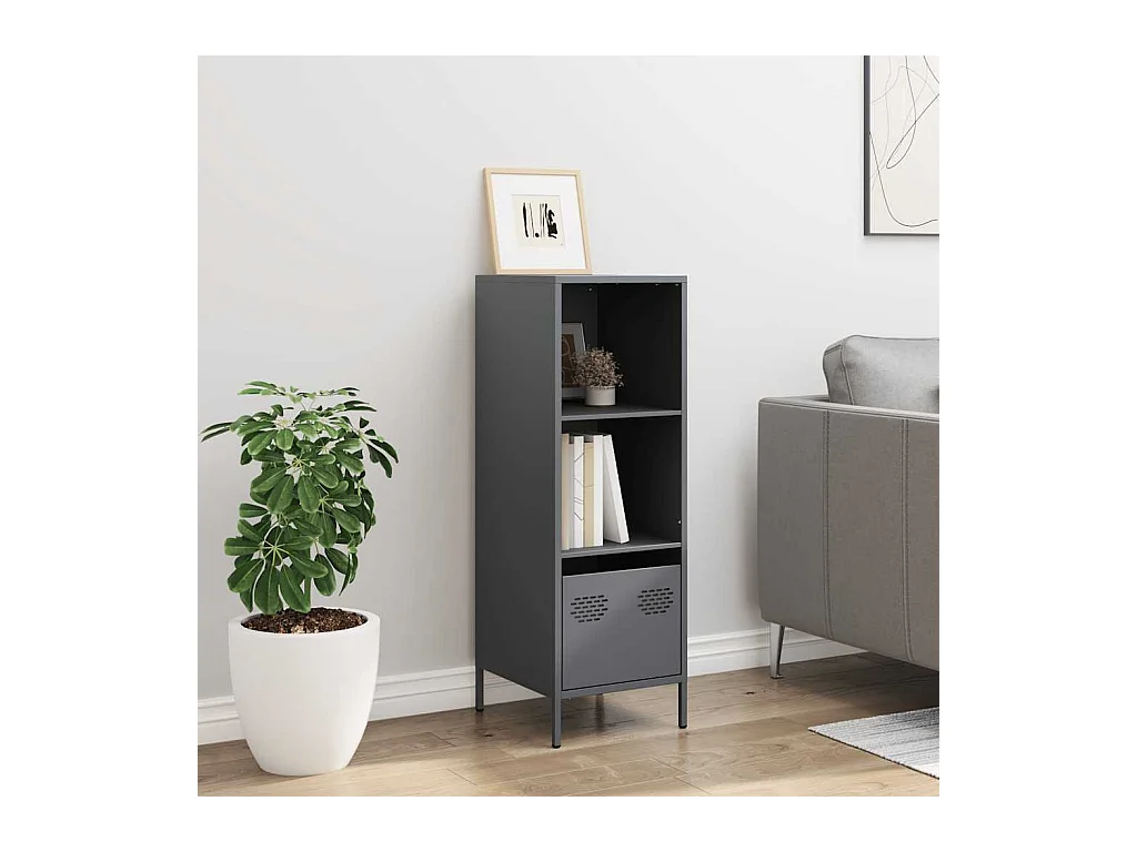 Buffet haut anthracite 35x39x103,5 cm acier