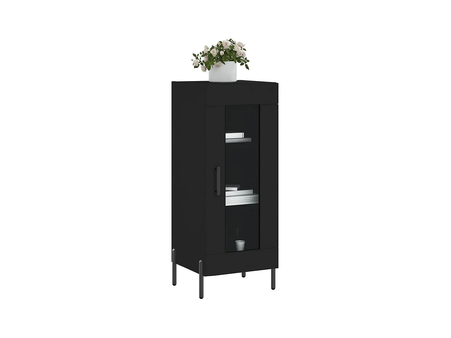 Credenza nera 34,5x34x90 cm in legno ingegnerizzato