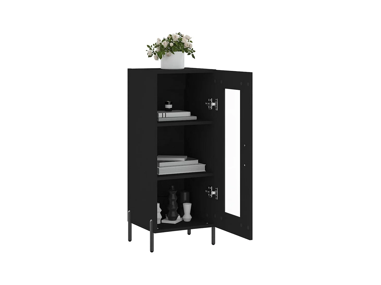 Credenza nera 34,5x34x90 cm in legno ingegnerizzato