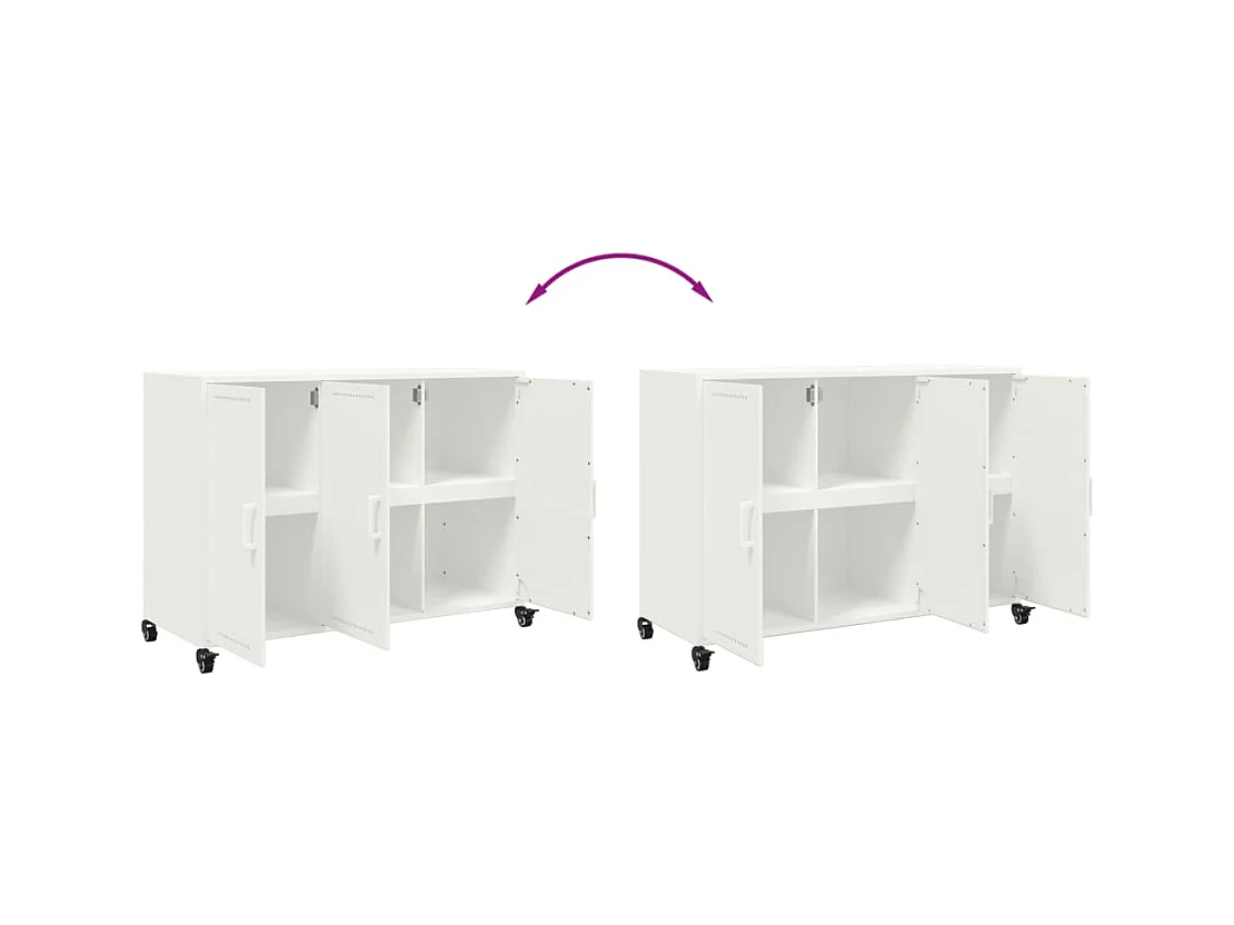 Buffet blanc 100,5x39x72 cm acier