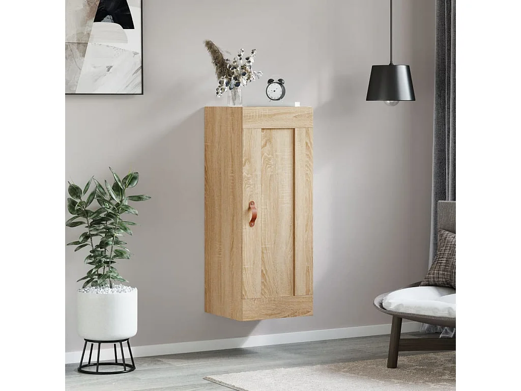 Mobiletto da parete in rovere Sonoma 34,5x34x90 cm in legno ingegnerizzato