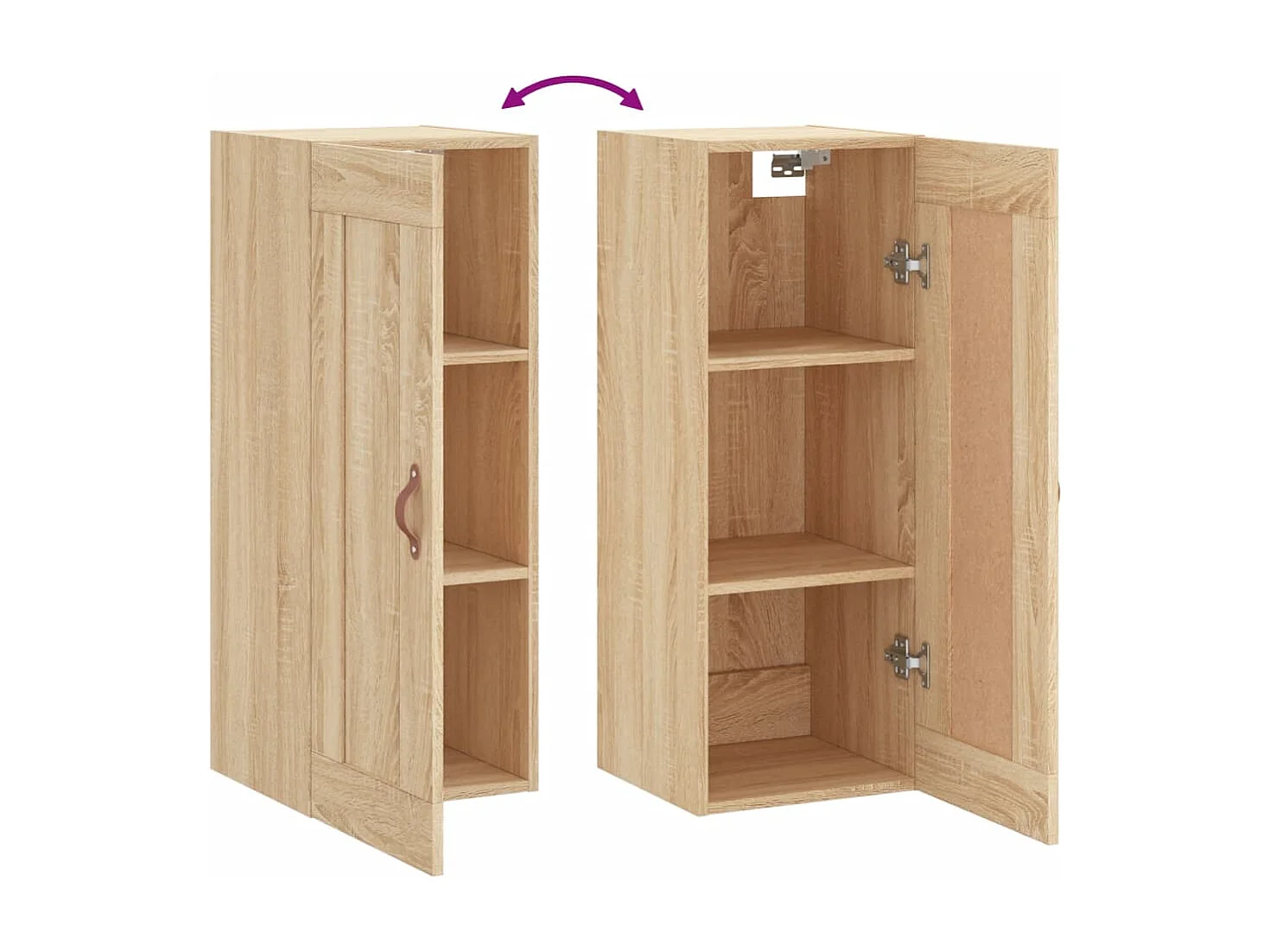 Mobiletto da parete in rovere Sonoma 34,5x34x90 cm in legno ingegnerizzato