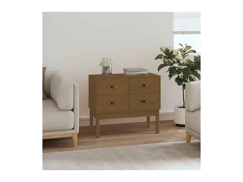 Armoire console Marron miel 90x40x78 cm Bois de pin solide